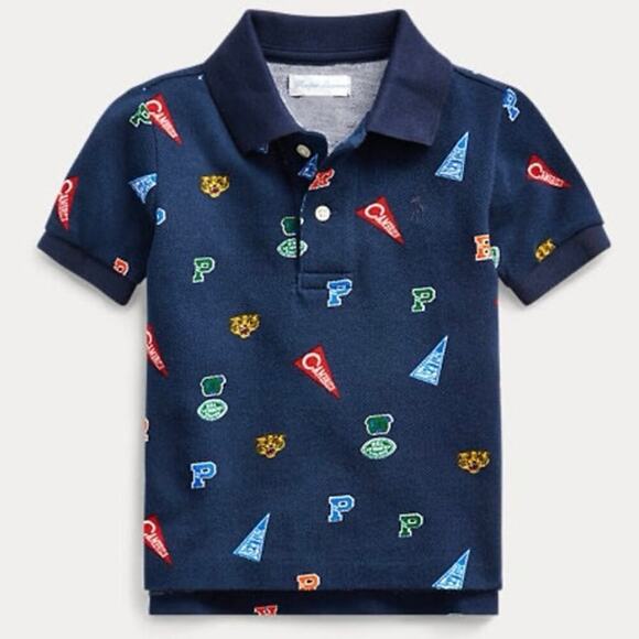 Polo Ralph Lauren Other - Polo Pennant-Print Cotton Mesh Polo Sz 4T